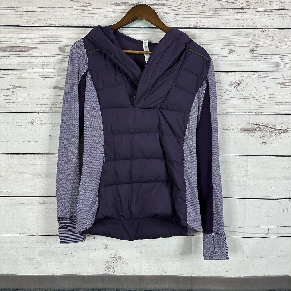 Lululemon Jacket Womens 6 Purple Fluff Off Pullover‎ Deep Zinfandel Down
